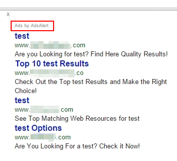 Ads by AdsAlert above search results