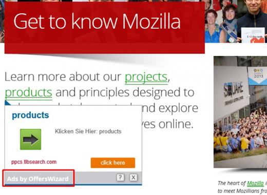 Annoying ads displayed by Firefox malware
