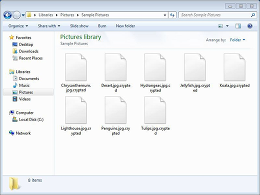 Folder with inaccessible .crypted files