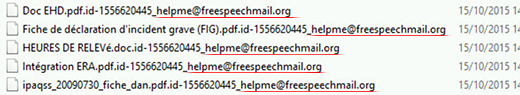 The no longer accessible files encrypted by Helpme@freespeechmail.org virus