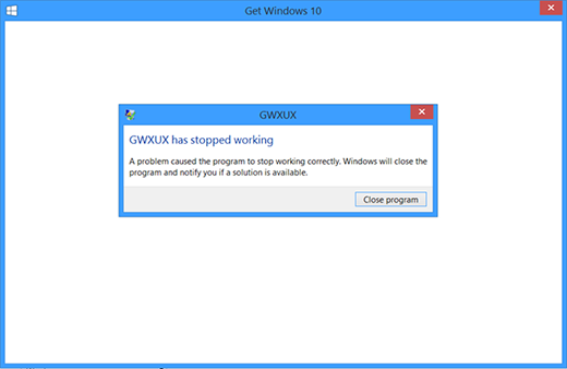 gwxux.exe has stopped working