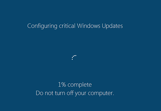 Rogue Windows update screen by Fantom ransomware